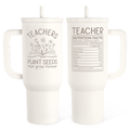 White Teacher Slidemate | Slider Tumbler with Handle 40oz