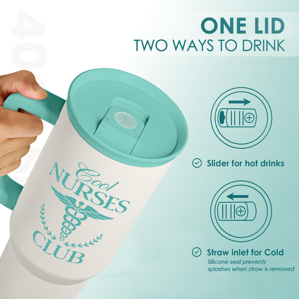 Mint Nurse Slidemate | Slider Tumbler with Handle 40oz