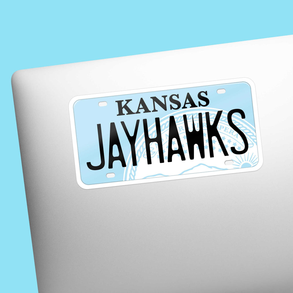 Jayhawks Kansas License Plate Sticker
