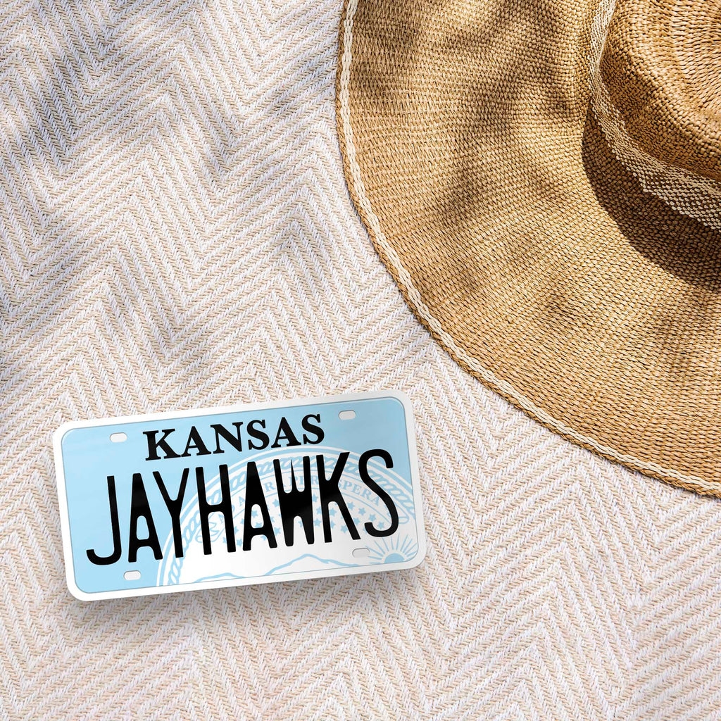Jayhawks Kansas License Plate Sticker