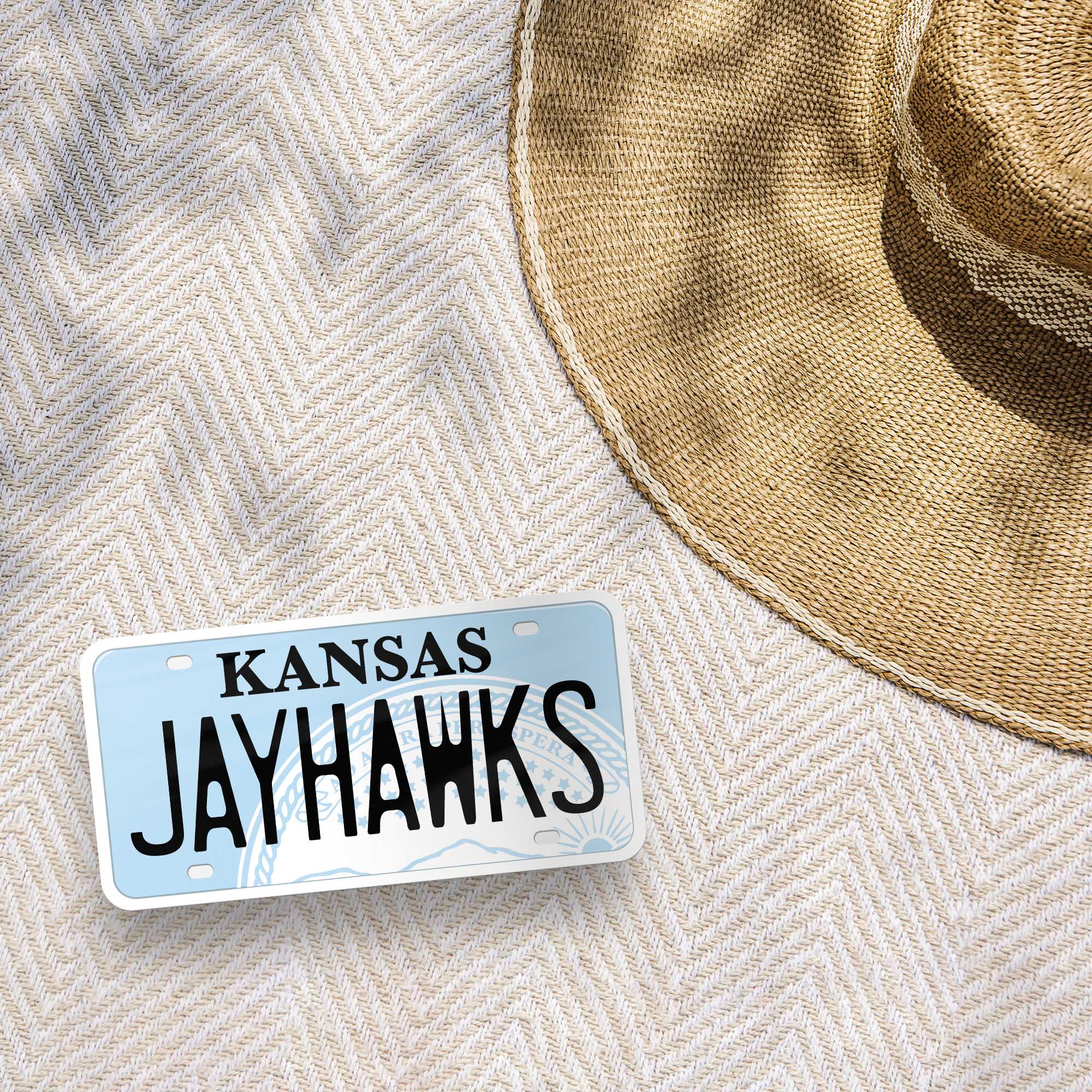 Jayhawks Kansas License Plate Sticker