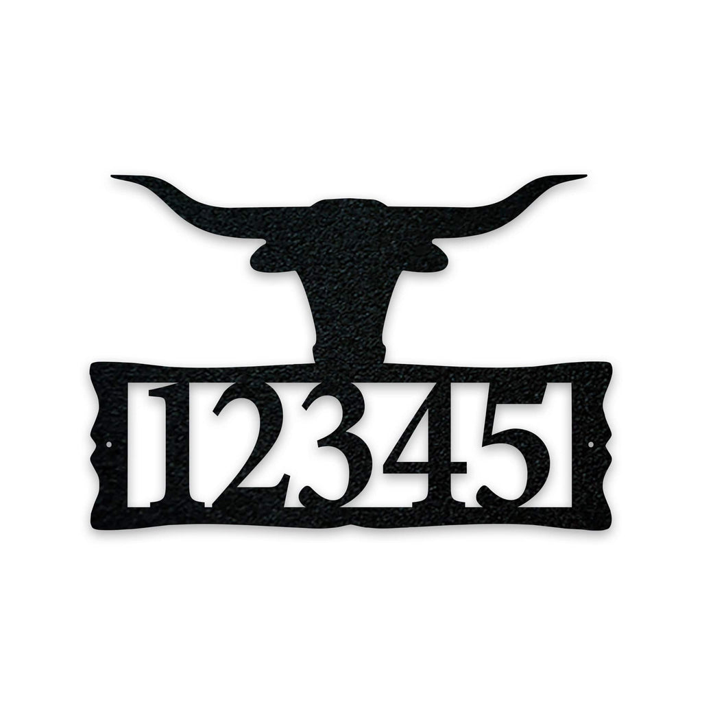 Longhorn Steer Metal Address Plaque