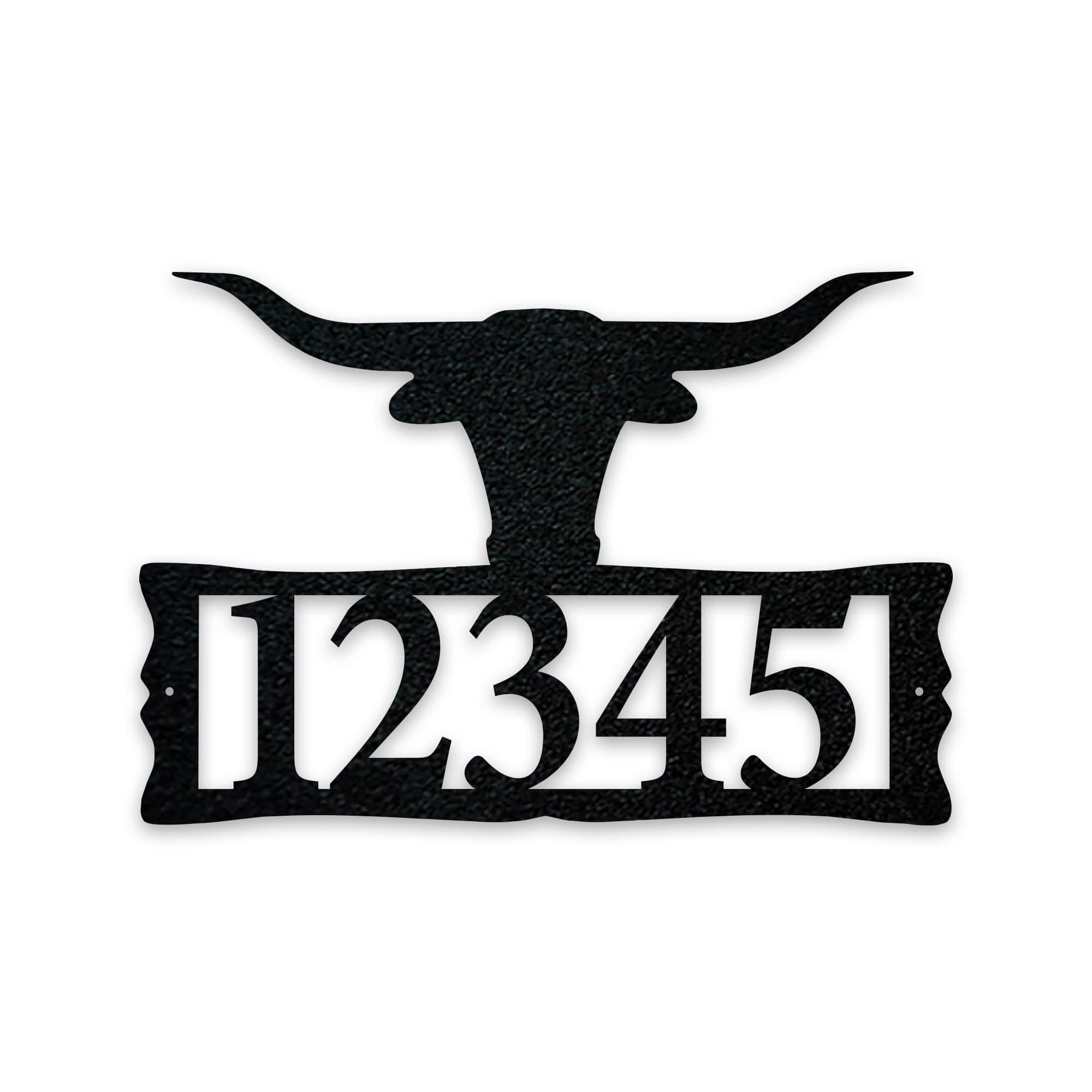 Longhorn Steer Metal Address Plaque