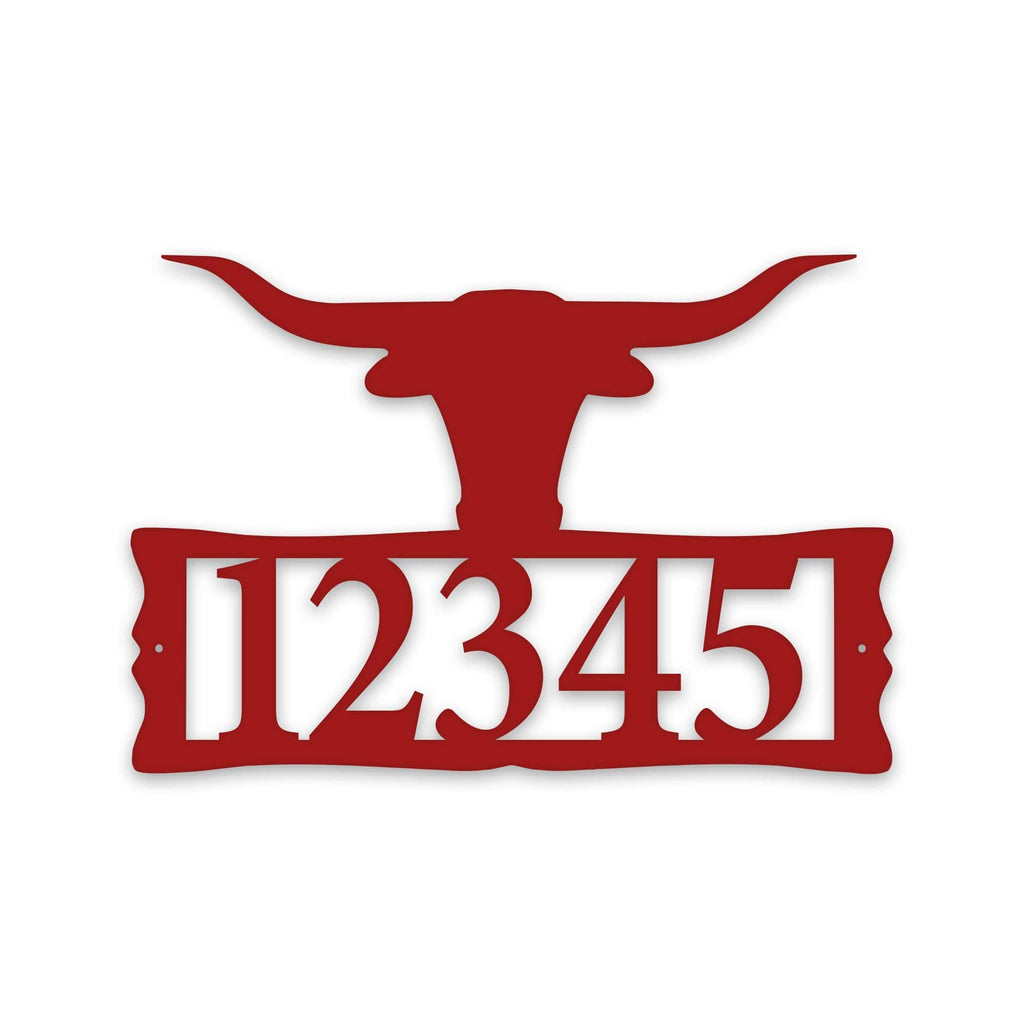 Longhorn Steer Metal Address Plaque