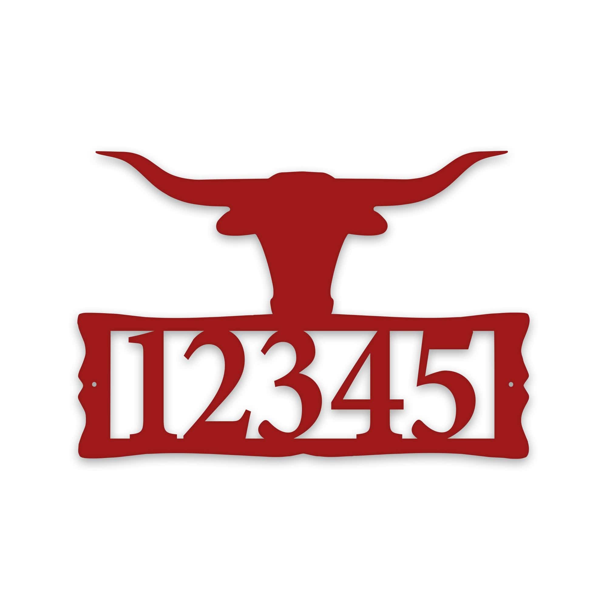 Longhorn Steer Metal Address Plaque