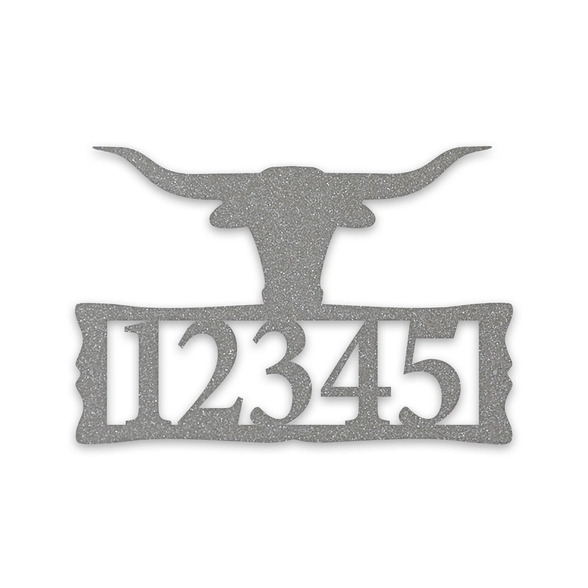 Longhorn Steer Metal Address Plaque