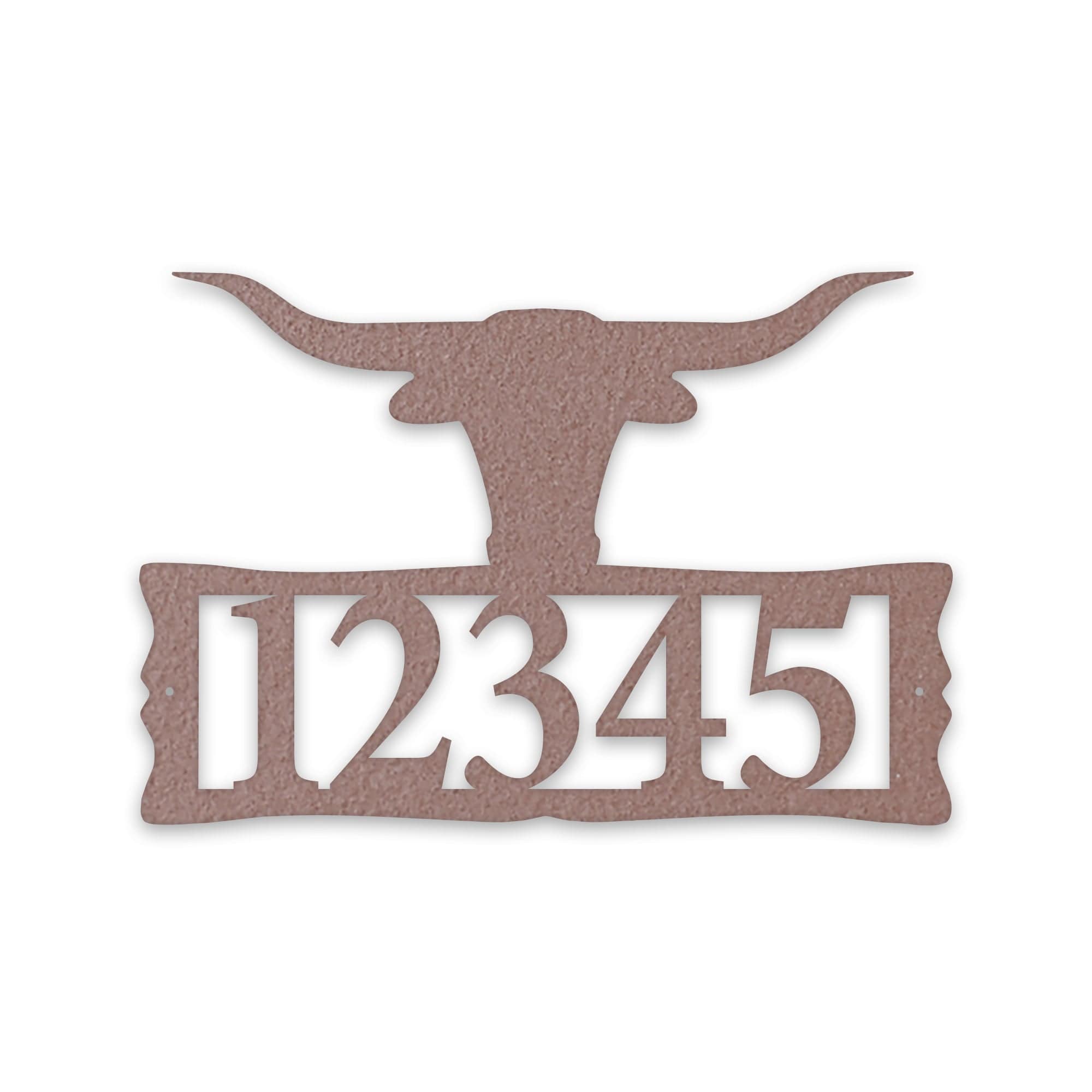 Longhorn Steer Metal Address Plaque