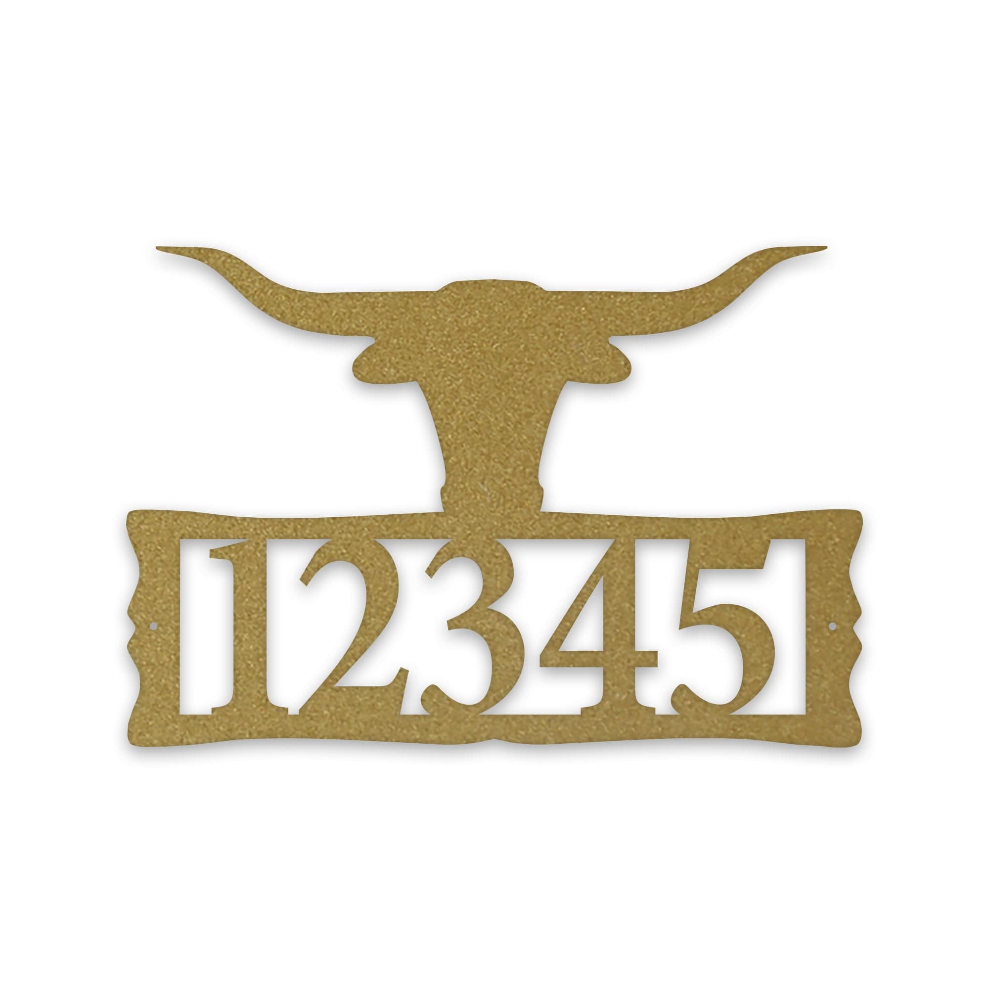 Longhorn Steer Metal Address Plaque