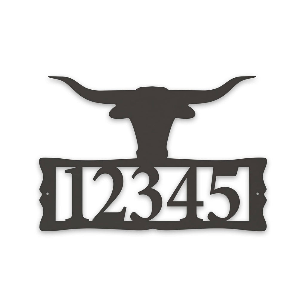 Longhorn Steer Metal Address Plaque