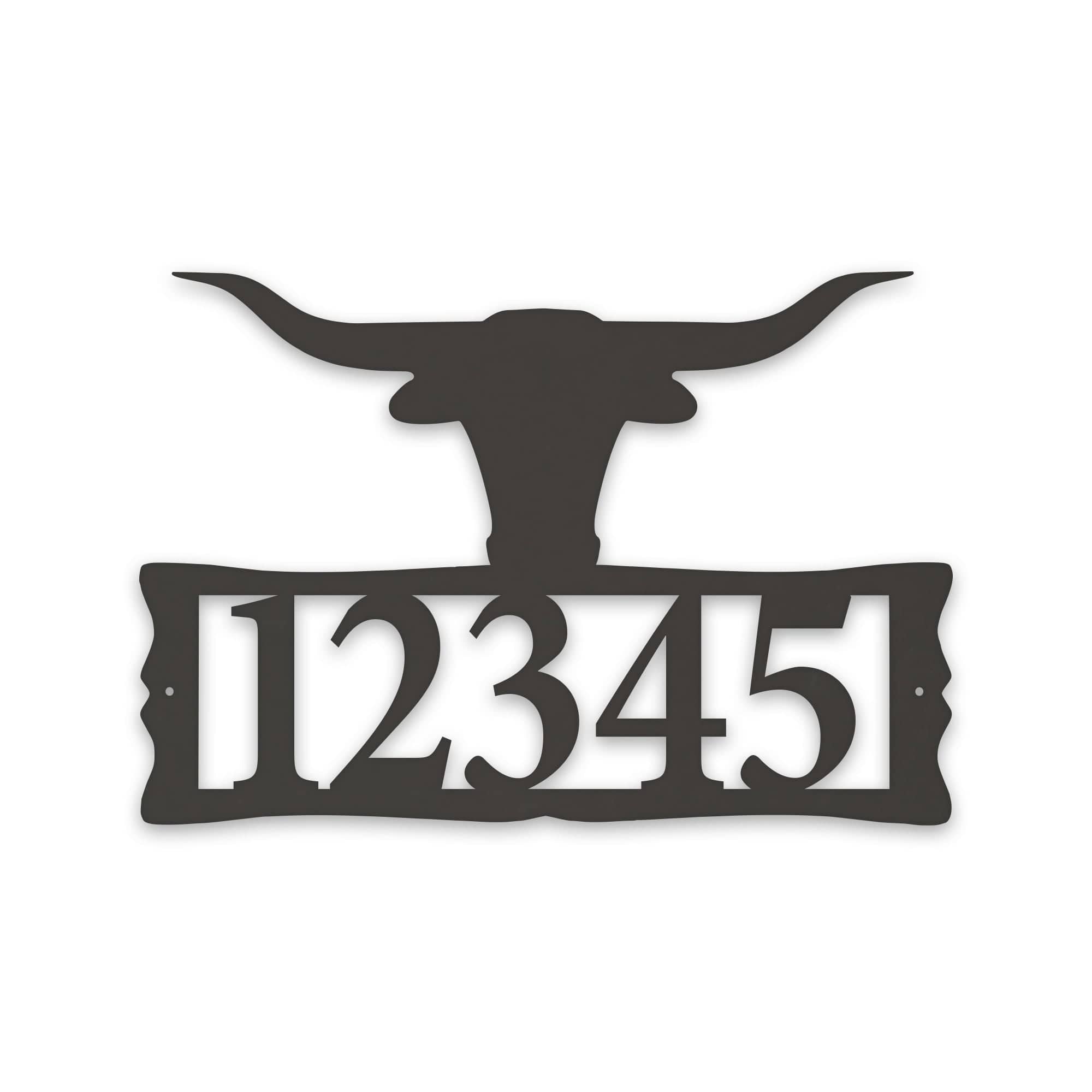 Longhorn Steer Metal Address Plaque