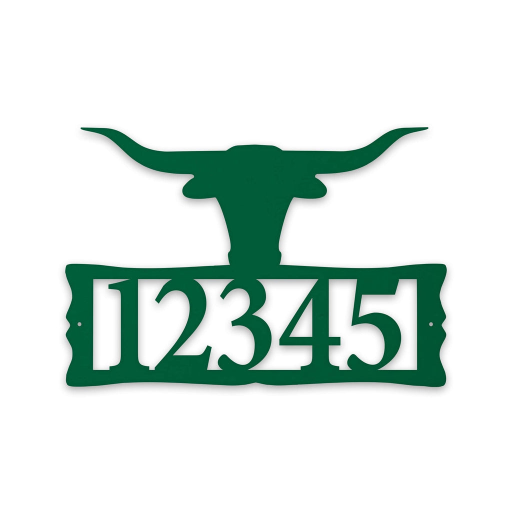 Longhorn Steer Metal Address Plaque