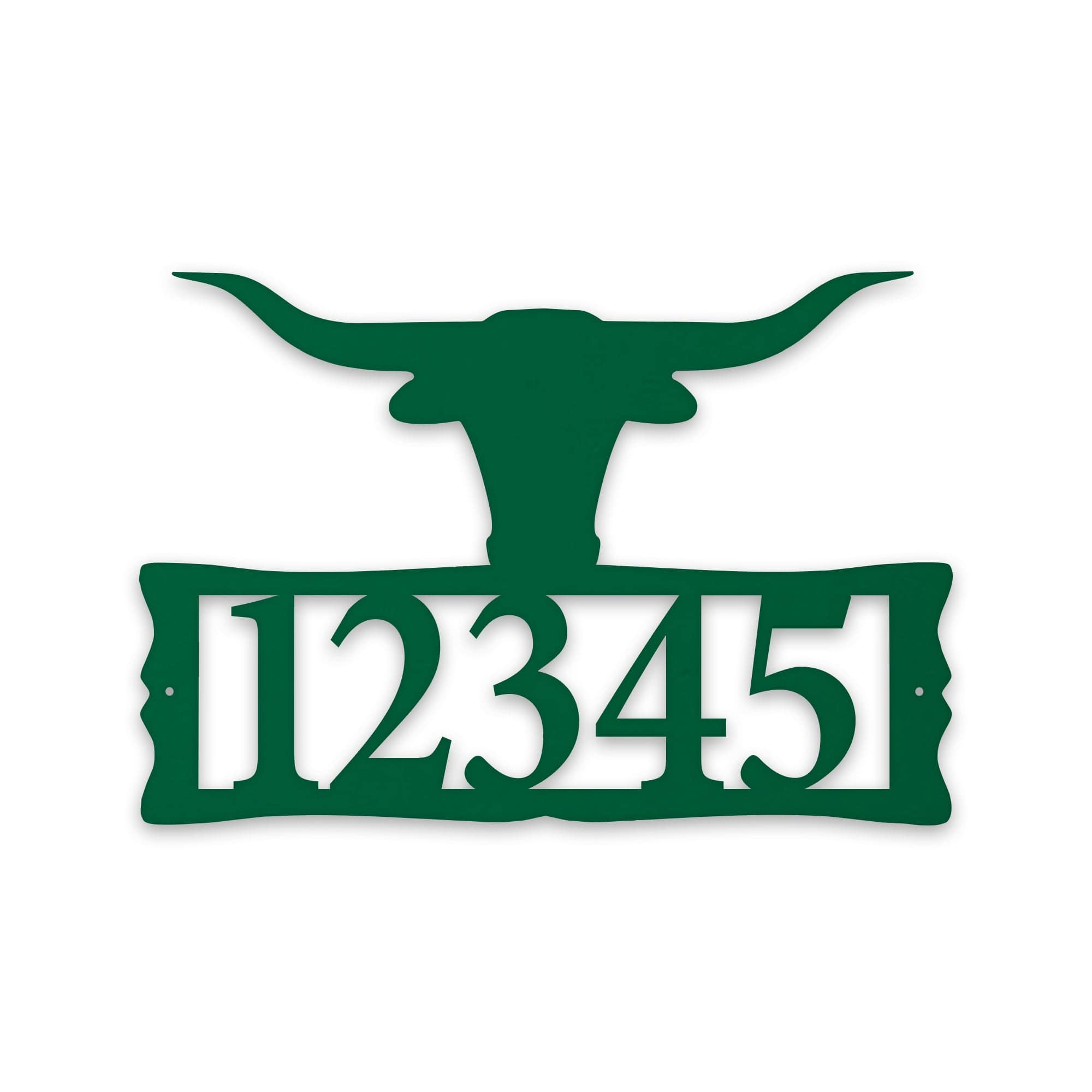Longhorn Steer Metal Address Plaque