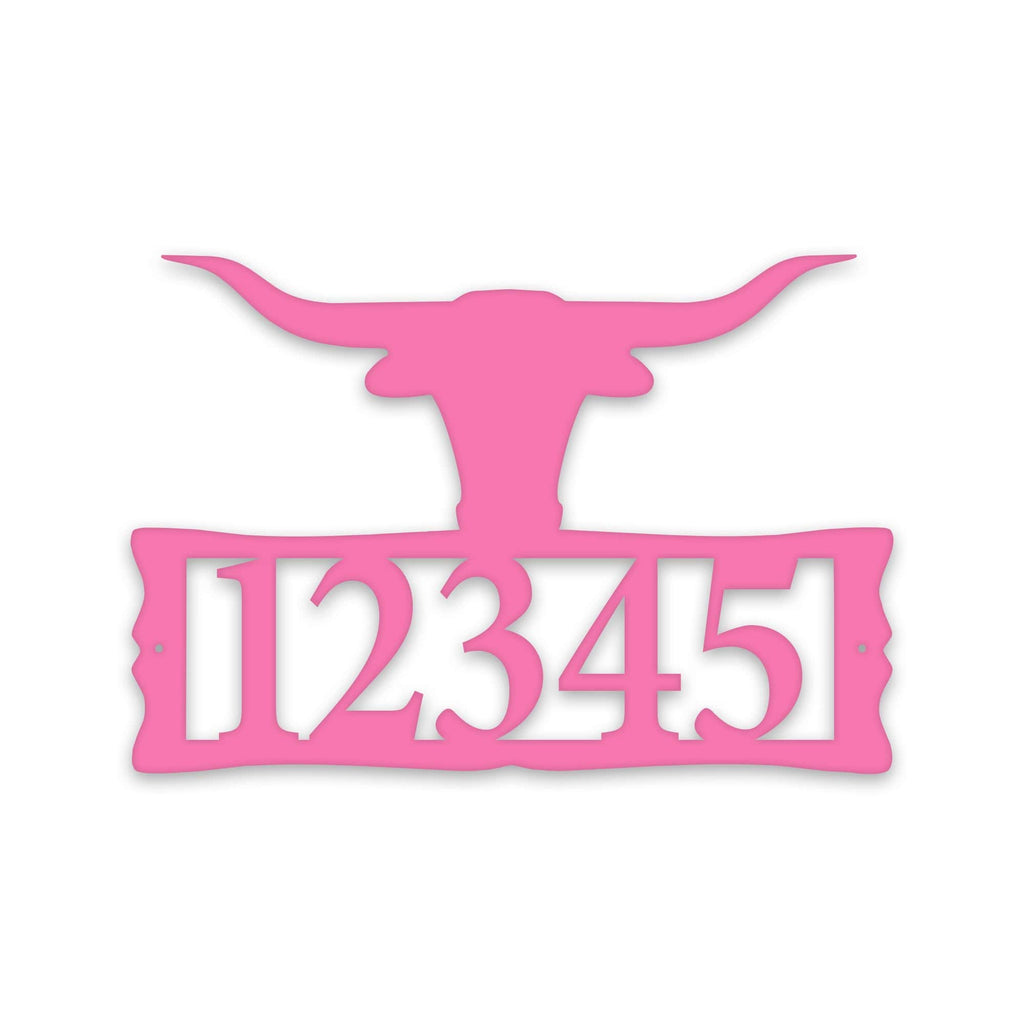 Longhorn Steer Metal Address Plaque