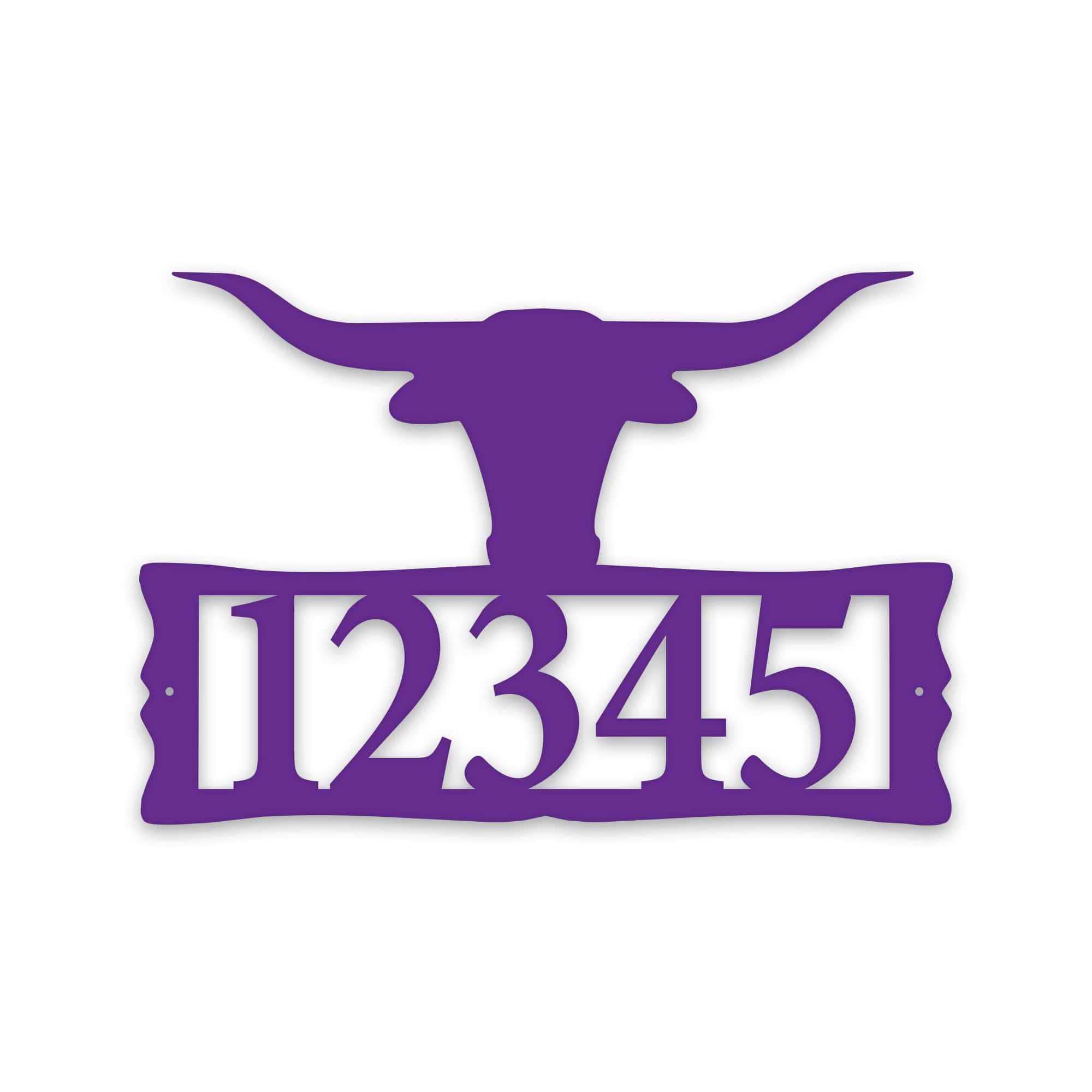 Longhorn Steer Metal Address Plaque