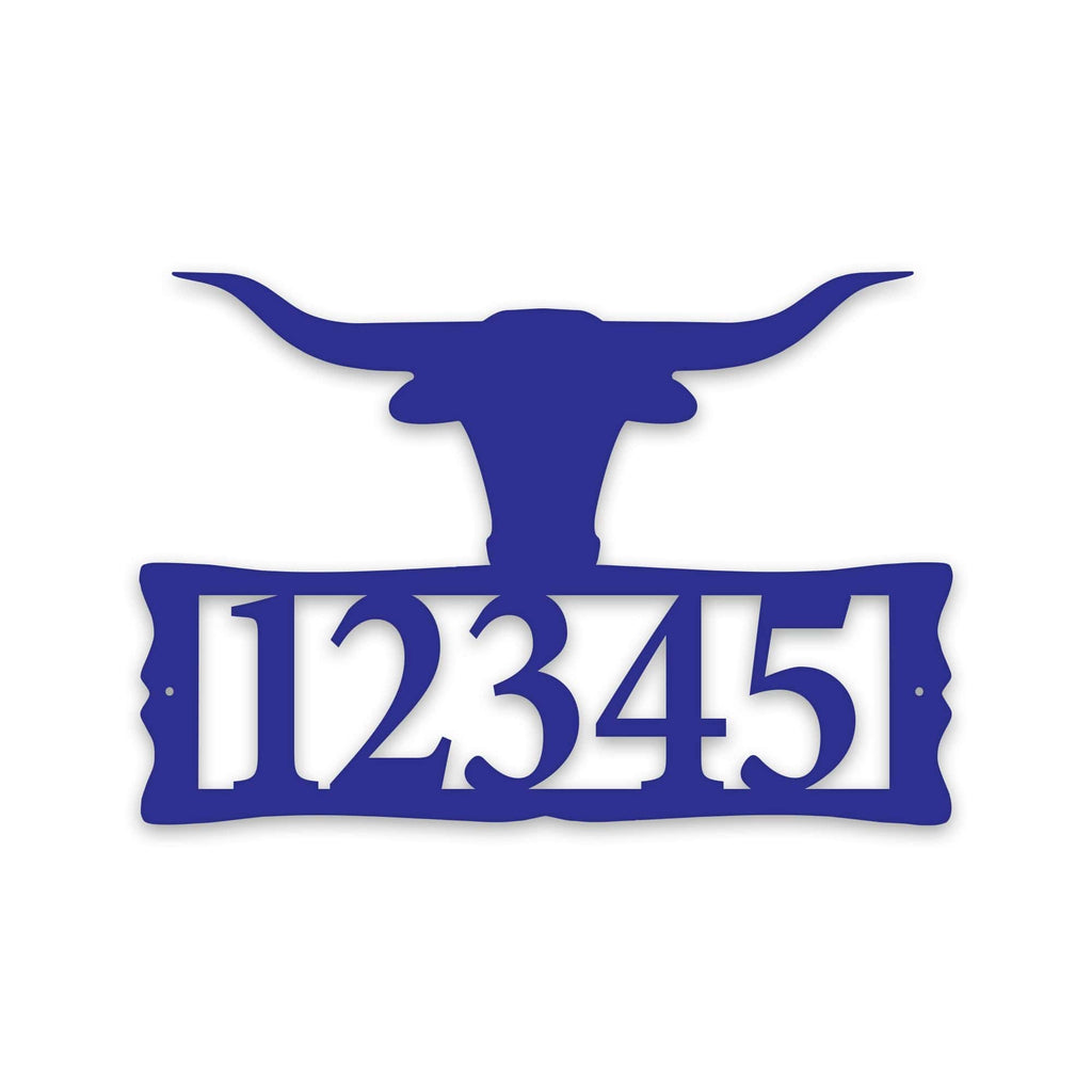 Longhorn Steer Metal Address Plaque