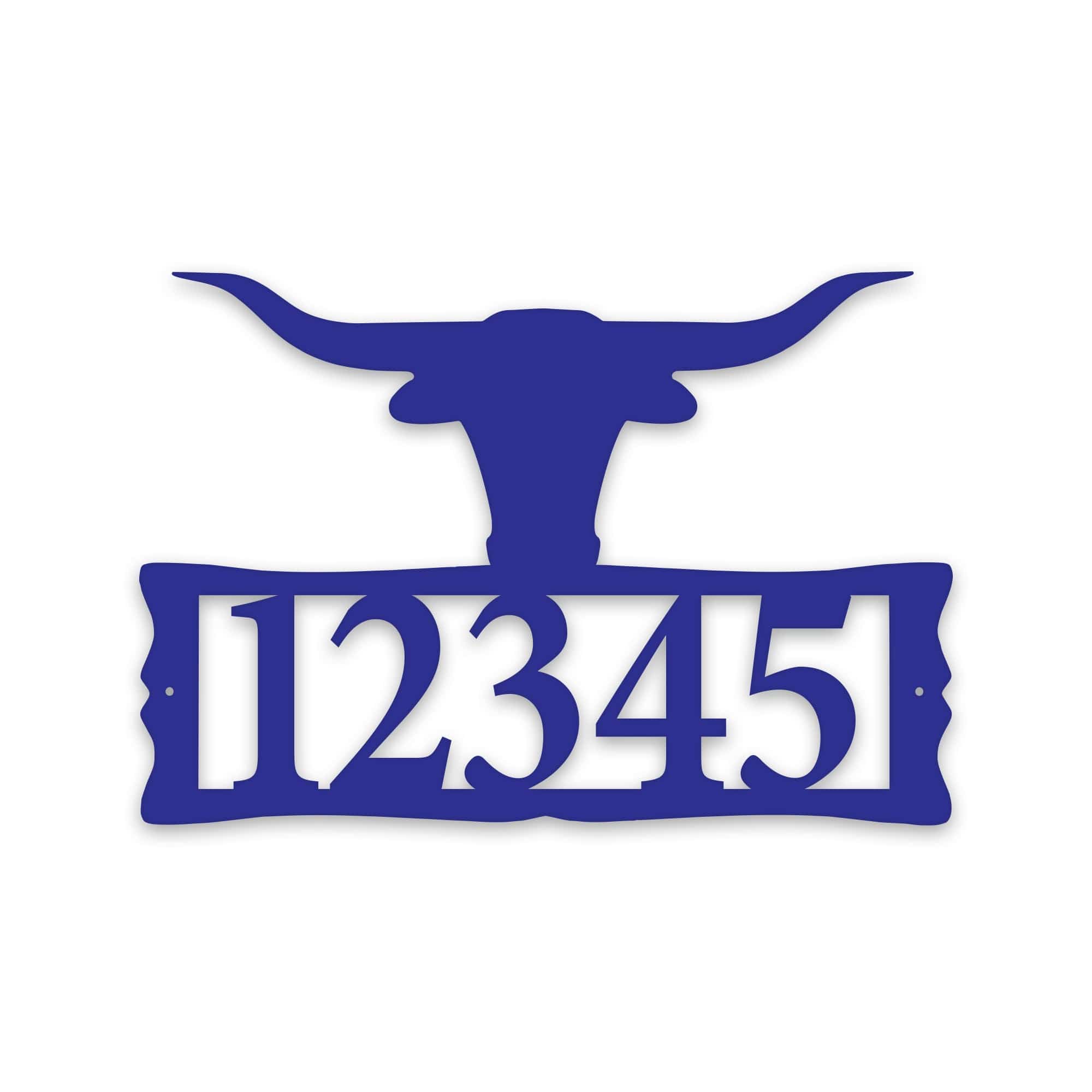 Longhorn Steer Metal Address Plaque