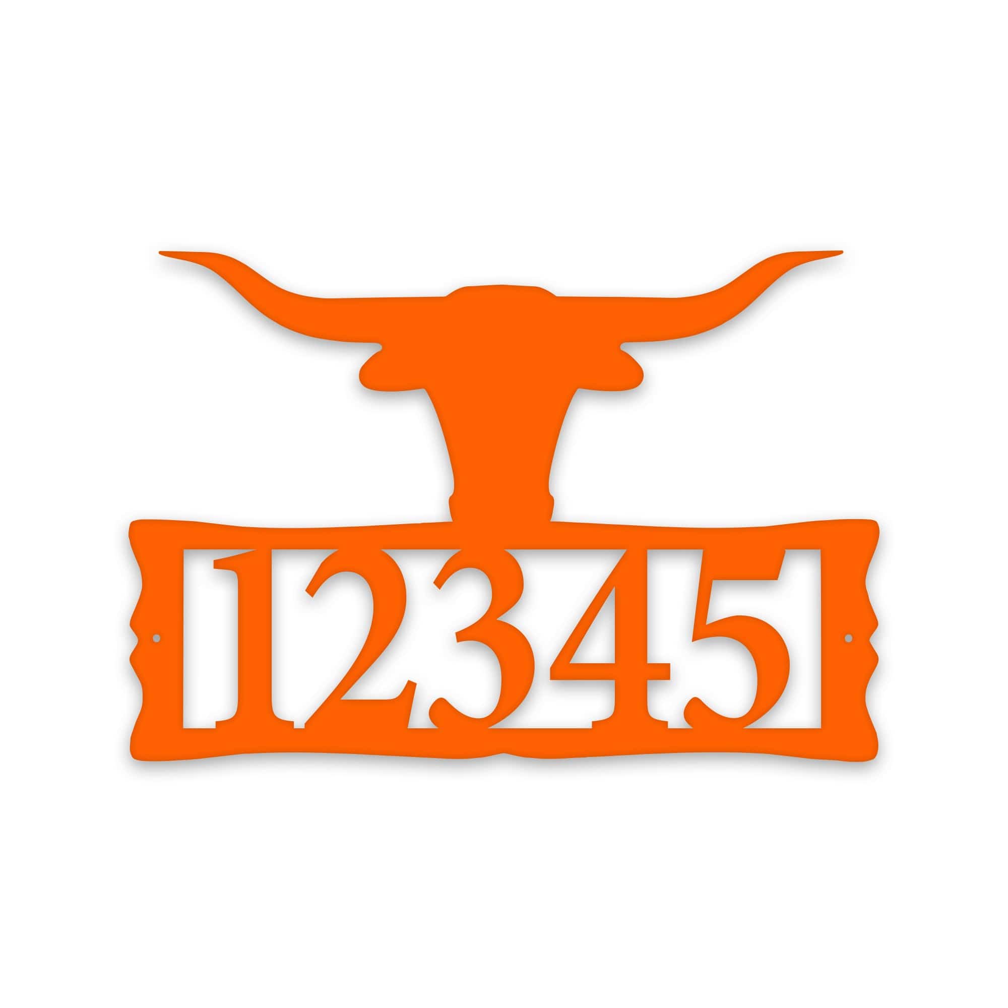 Longhorn Steer Metal Address Plaque