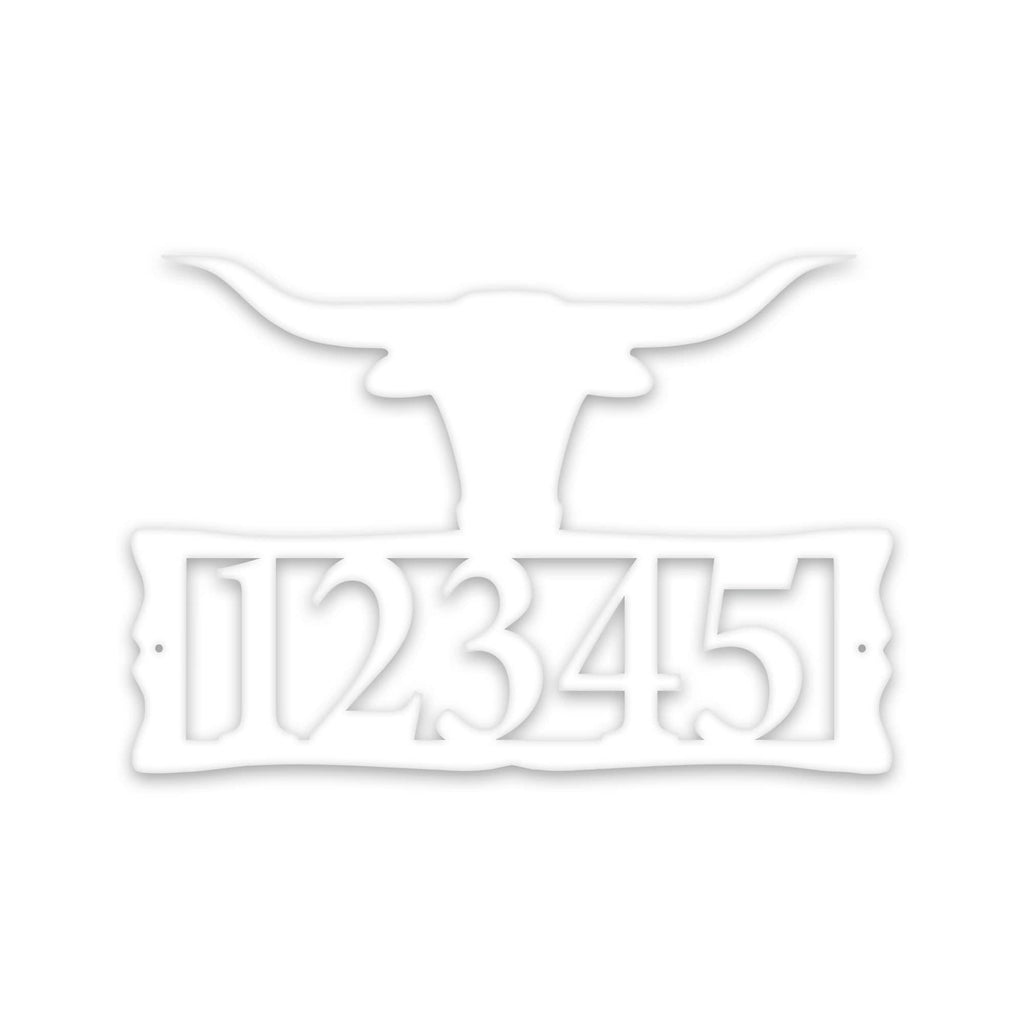 Longhorn Steer Metal Address Plaque