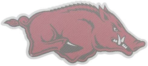 University of Arkansas Razorbacks 12 Inch Preforated Window Film Decal Sticker, One-Way Vision, Adhesive Backing