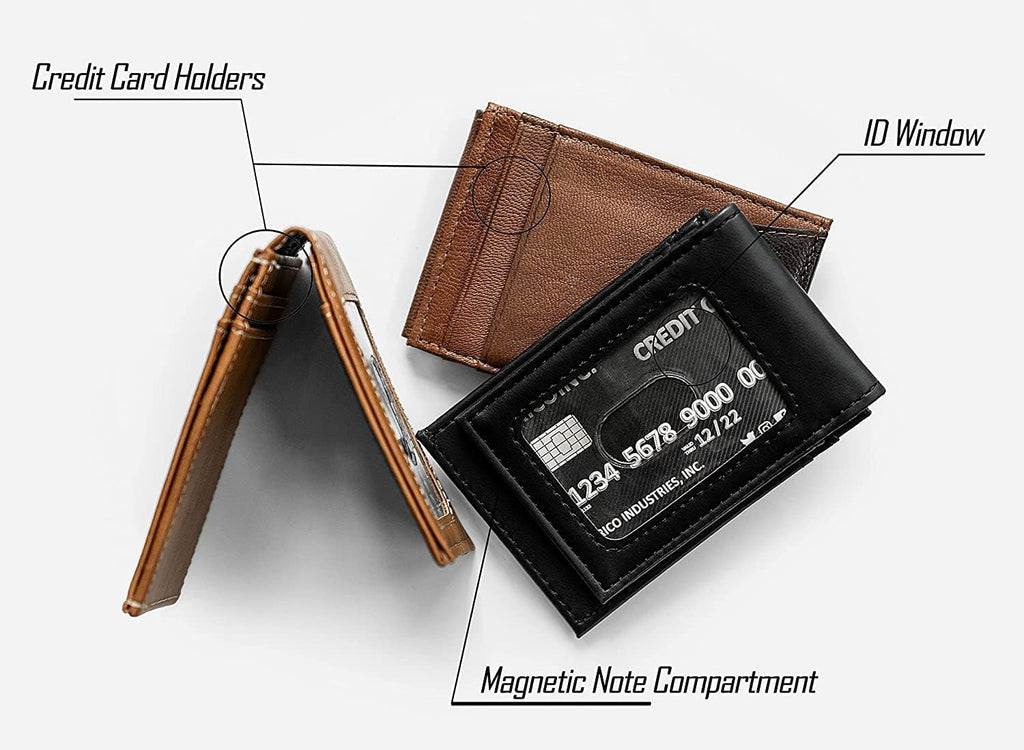 NCAA Arkansas Razorbacks Men’s Front ID Pocket Brown Wallet- Premium 8 Pocket Laser-Engraved Team Logo on Vegan Leather- Minimalist Design, Credit Card Holder- Ideal for Travel or Men’s Gift