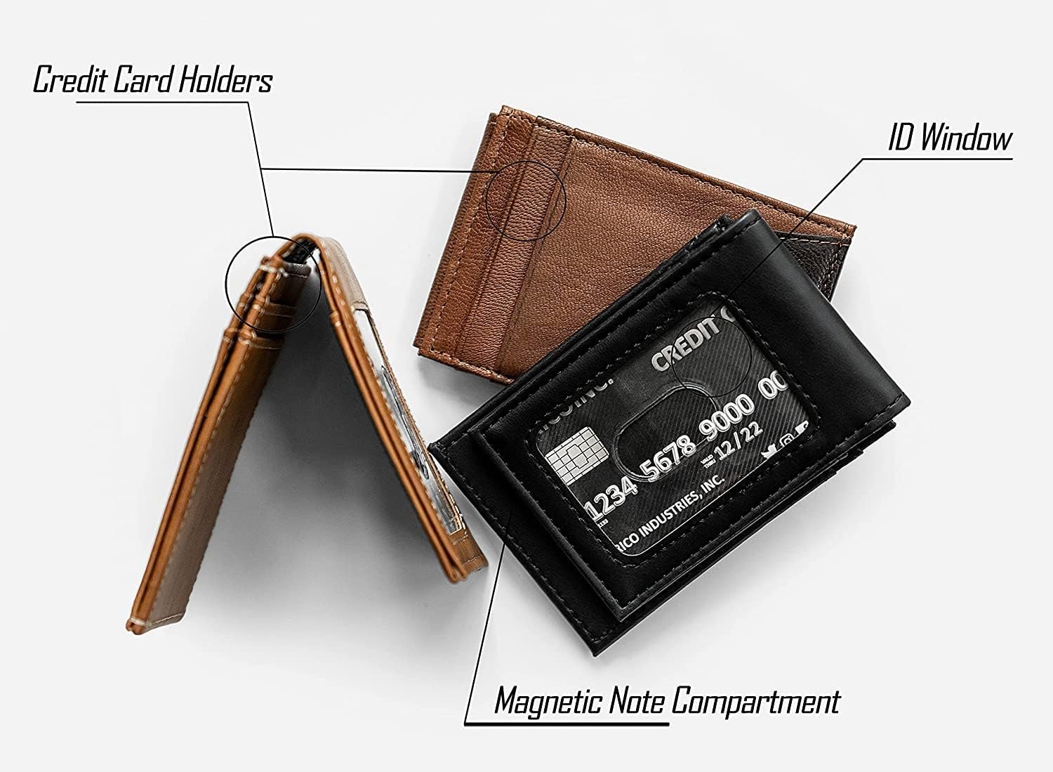 NCAA Arkansas Razorbacks Men’s Front ID Pocket Brown Wallet- Premium 8 Pocket Laser-Engraved Team Logo on Vegan Leather- Minimalist Design, Credit Card Holder- Ideal for Travel or Men’s Gift