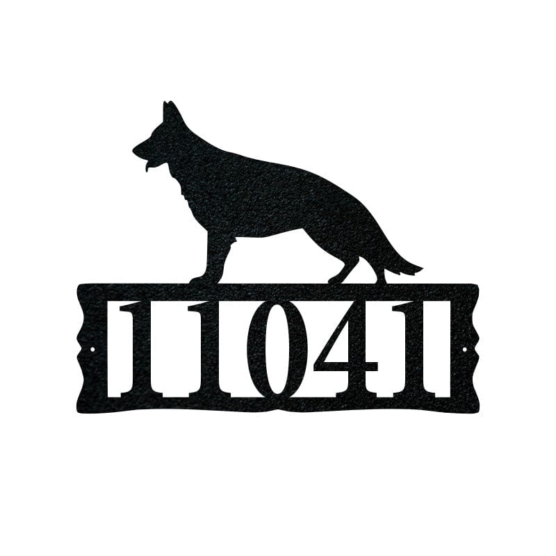 Metal Address Plaque - German Shepherd Design