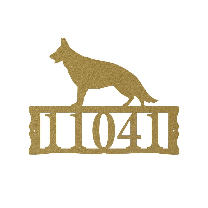 Metal Address Plaque - German Shepherd Design
