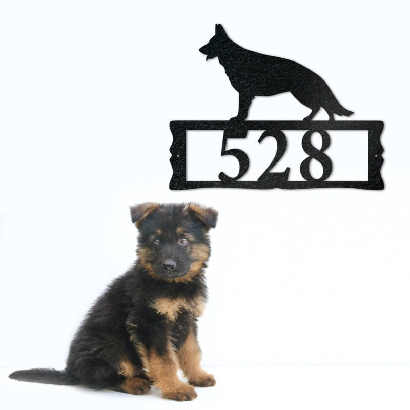 Metal Address Plaque - German Shepherd Design