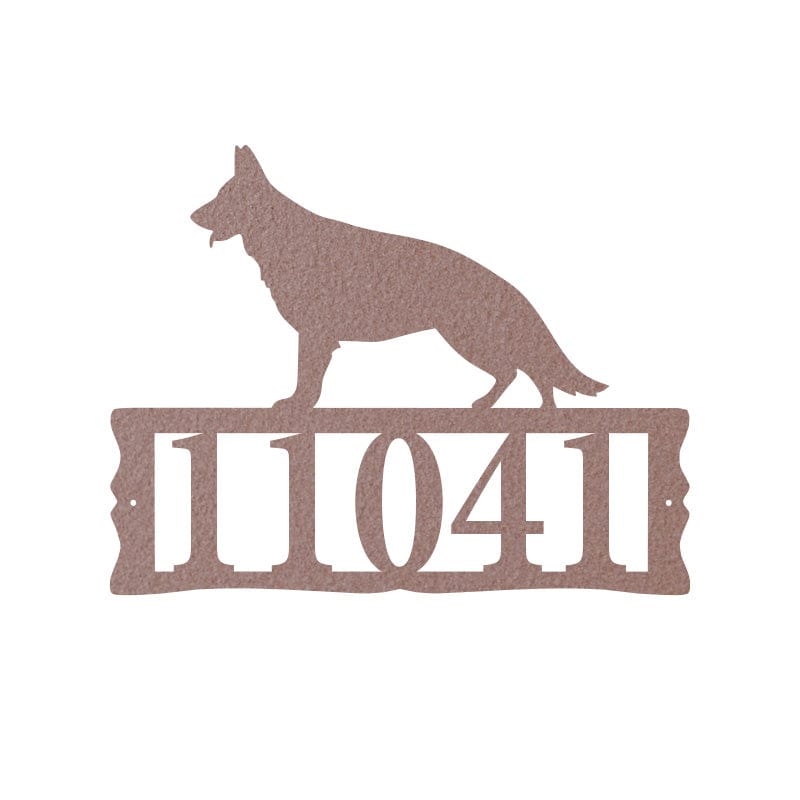 Metal Address Plaque - German Shepherd Design