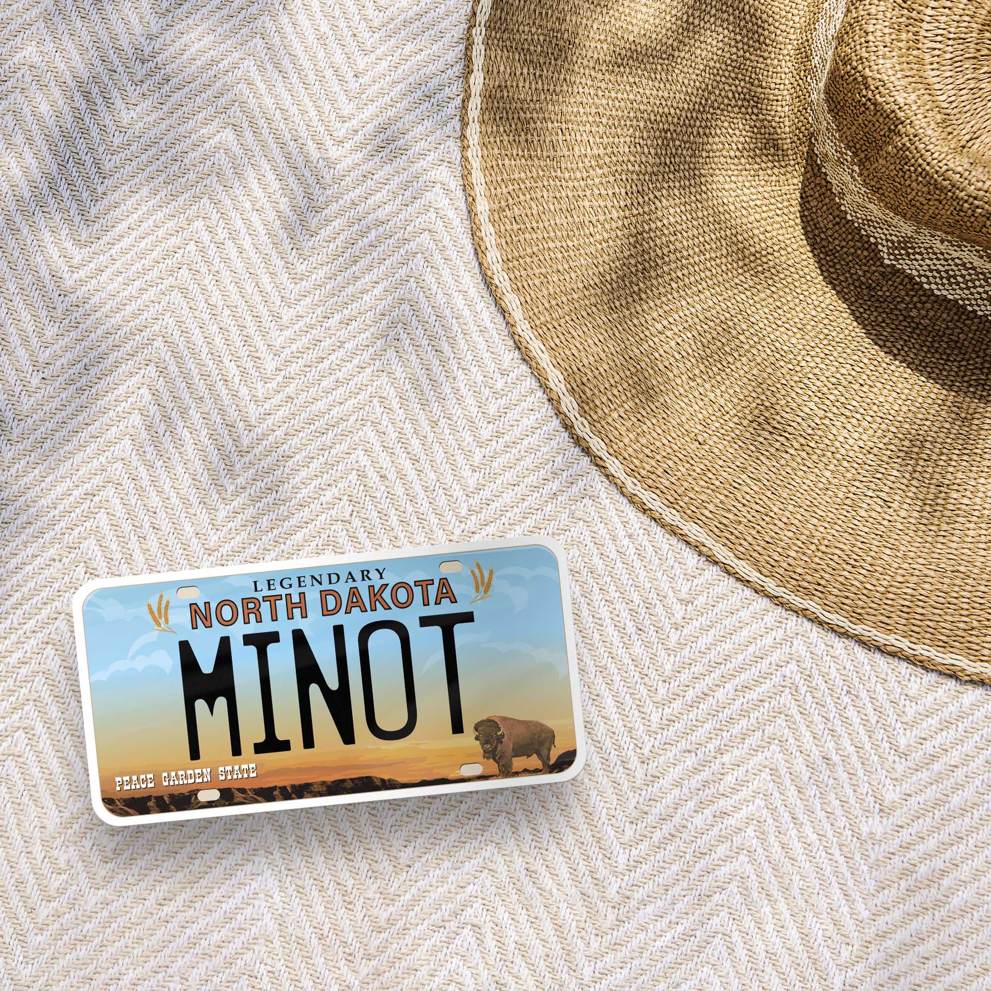 North Dakota License Plate Stickers - Choose Your ND City Decal
