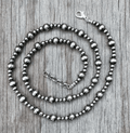 Multi Size Silver Pearl Necklace