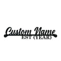 Name & Year Script Monogram - Metal Sign