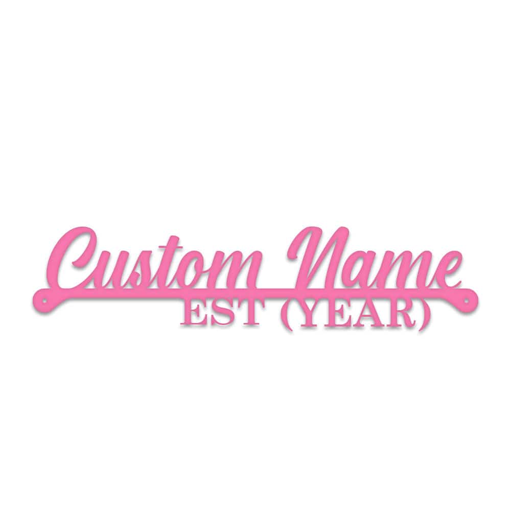 Name & Year Script Monogram - Metal Sign