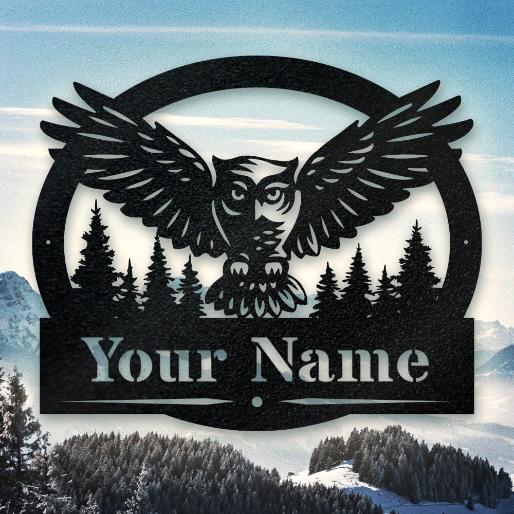Owl in Flight Monogram