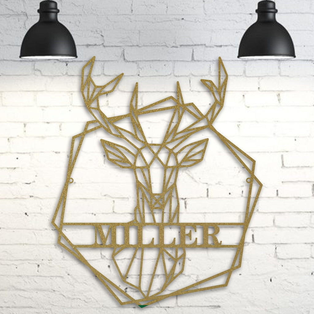 Personalized Geometrix Buck Metal Sign