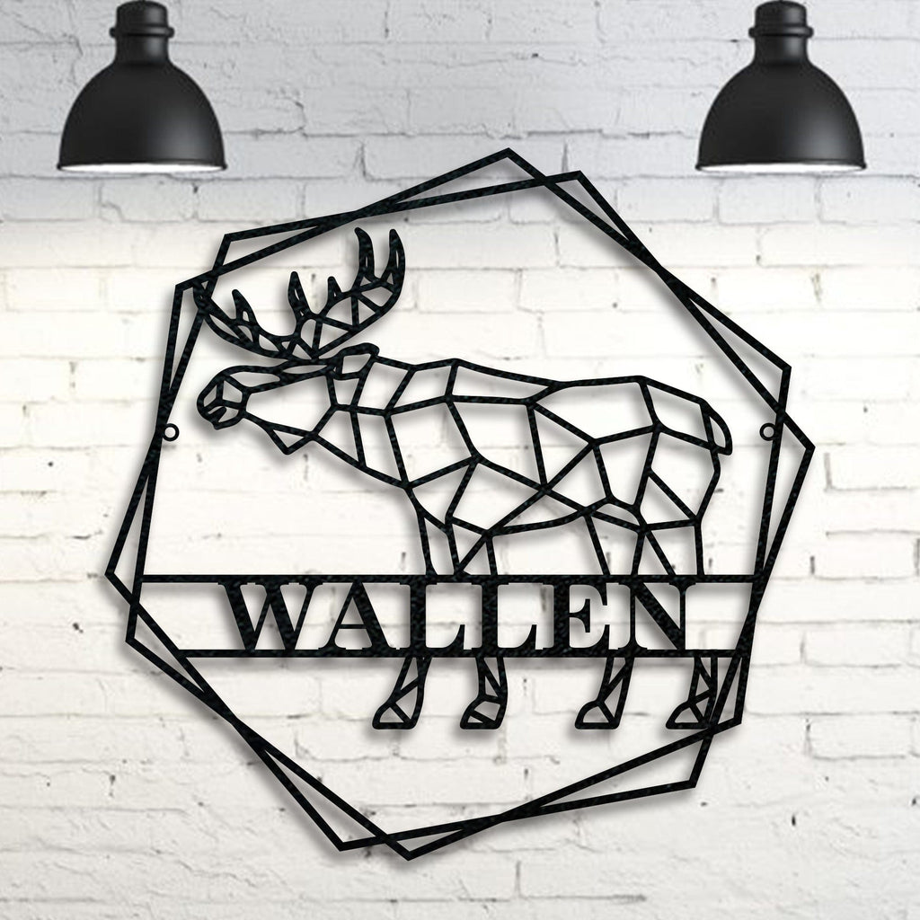 Personalized Geometrix Moose Metal Sign