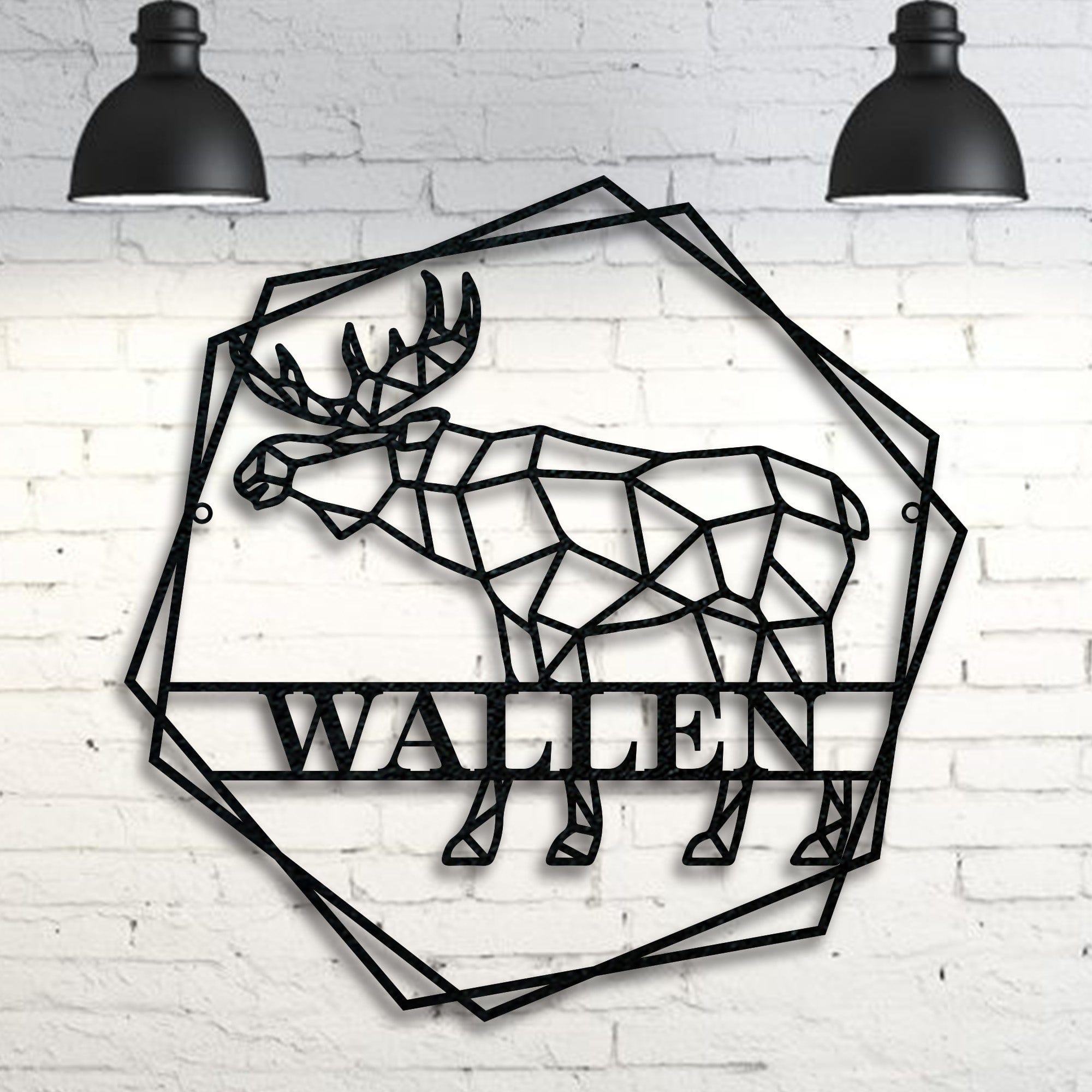 Personalized Geometrix Moose Metal Sign