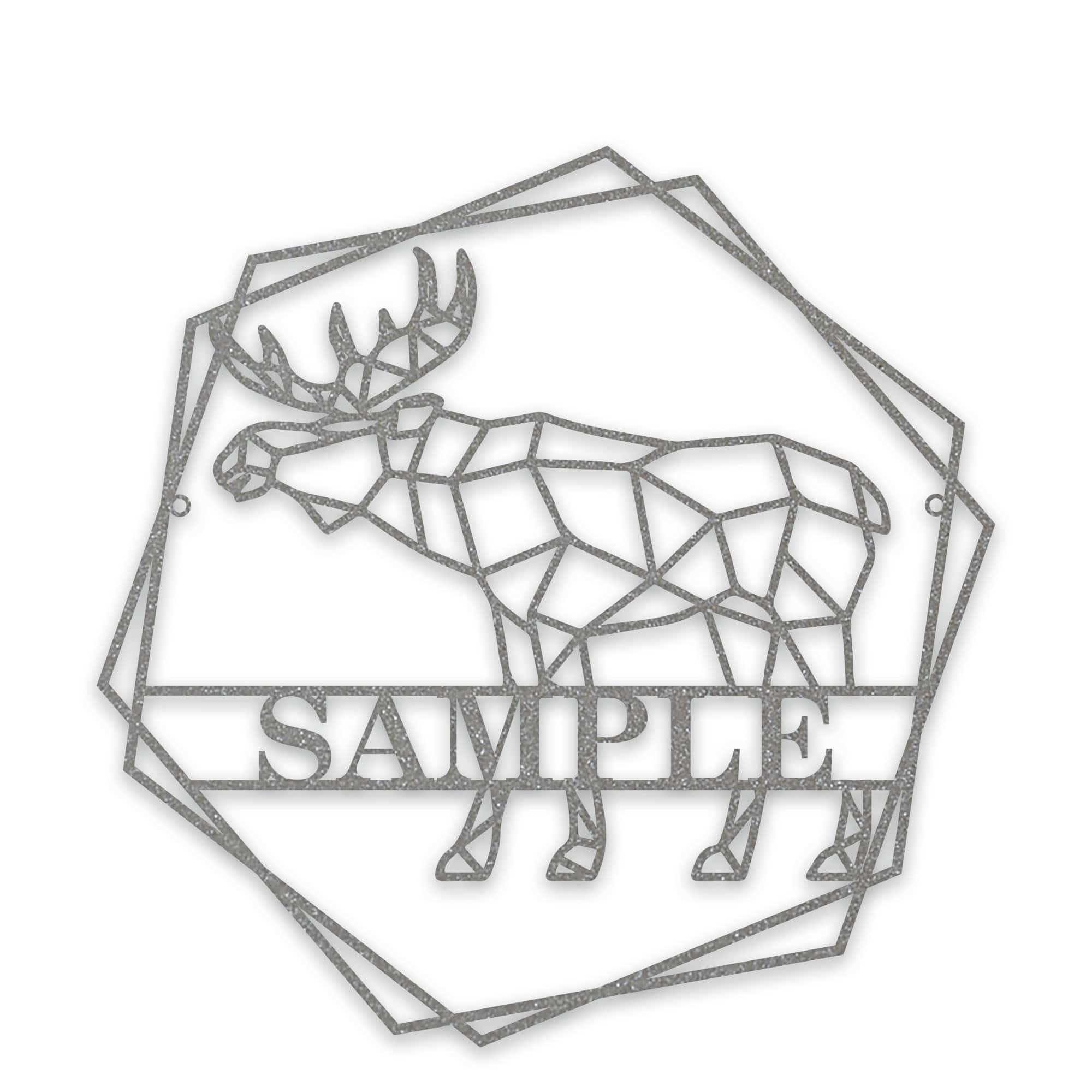 Personalized Geometrix Moose Metal Sign