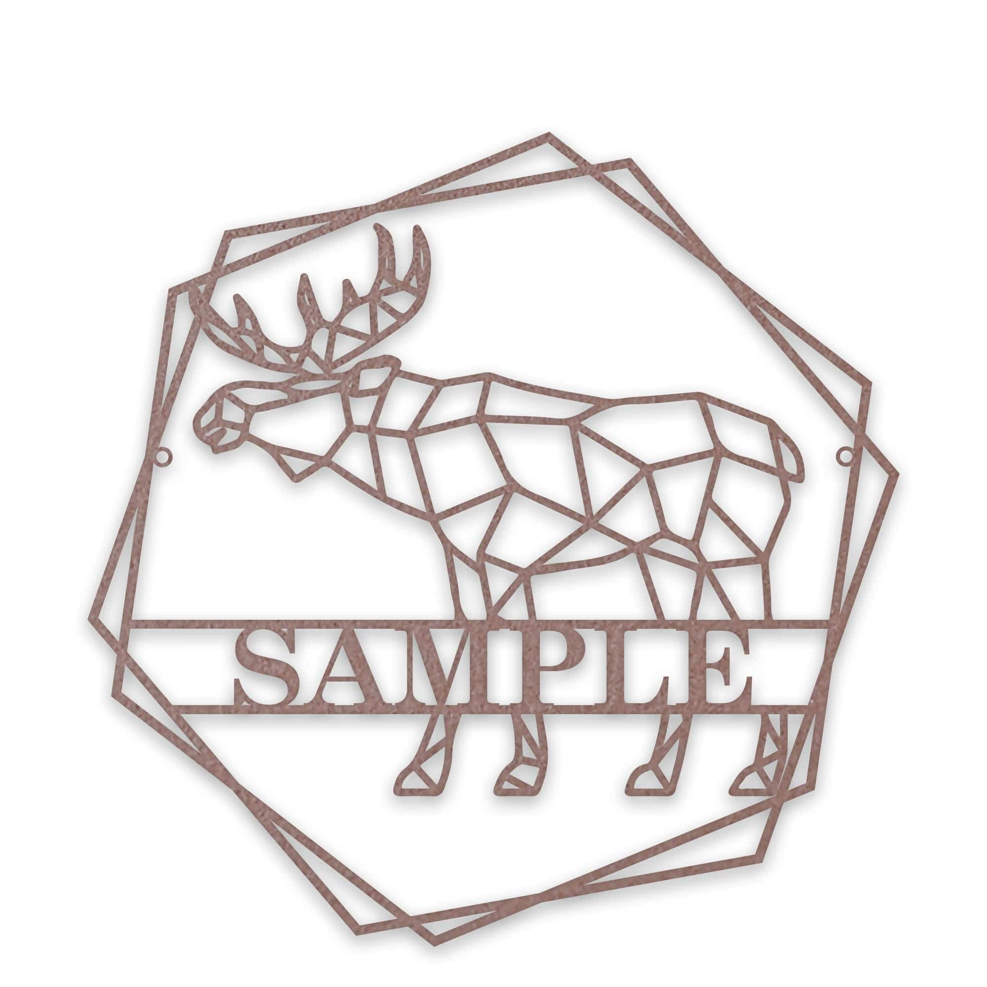 Personalized Geometrix Moose Metal Sign