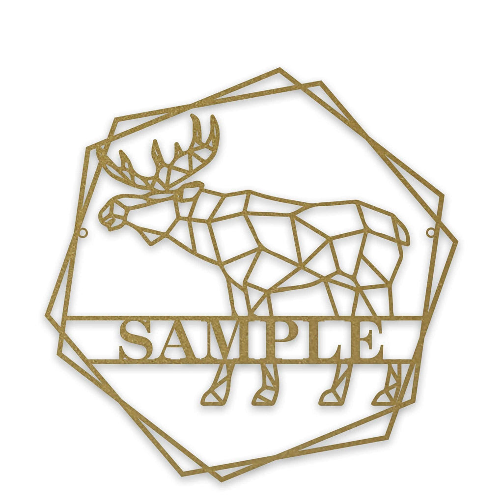 Personalized Geometrix Moose Metal Sign