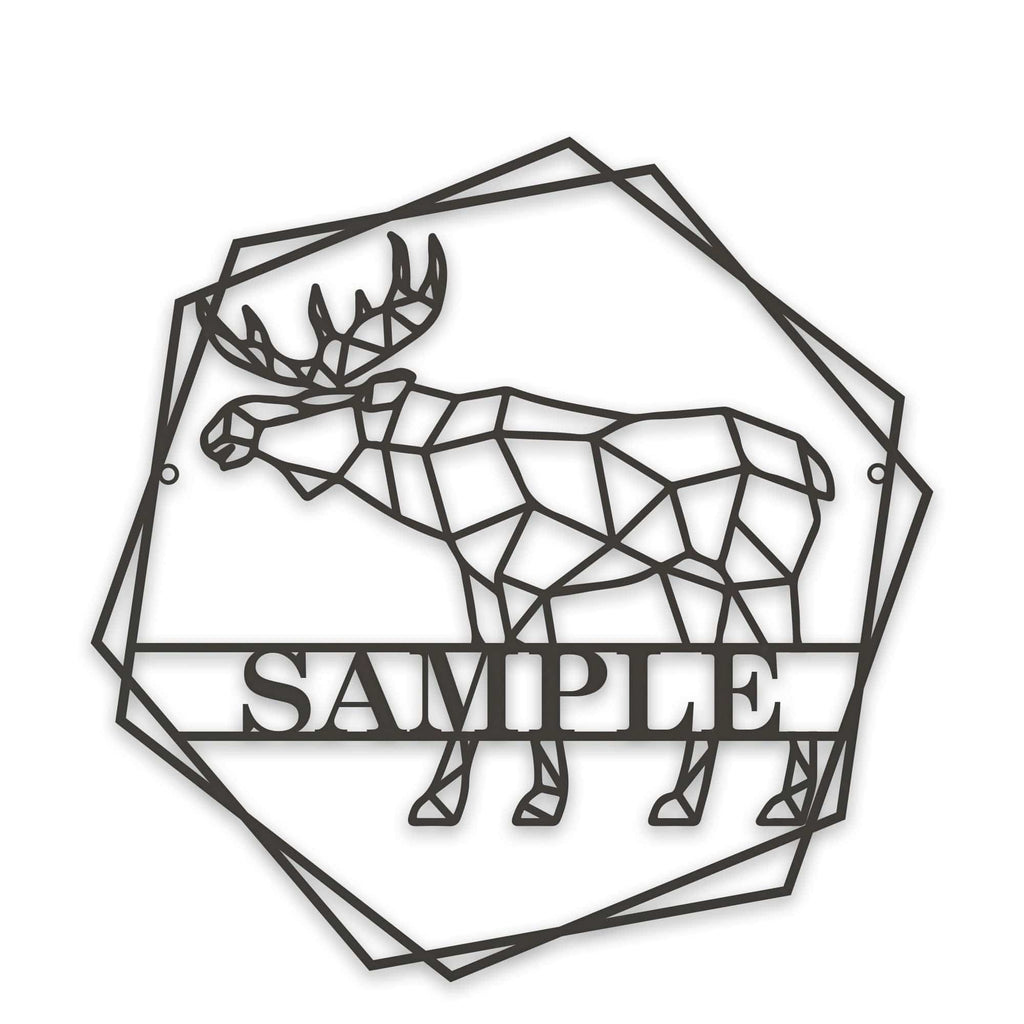 Personalized Geometrix Moose Metal Sign