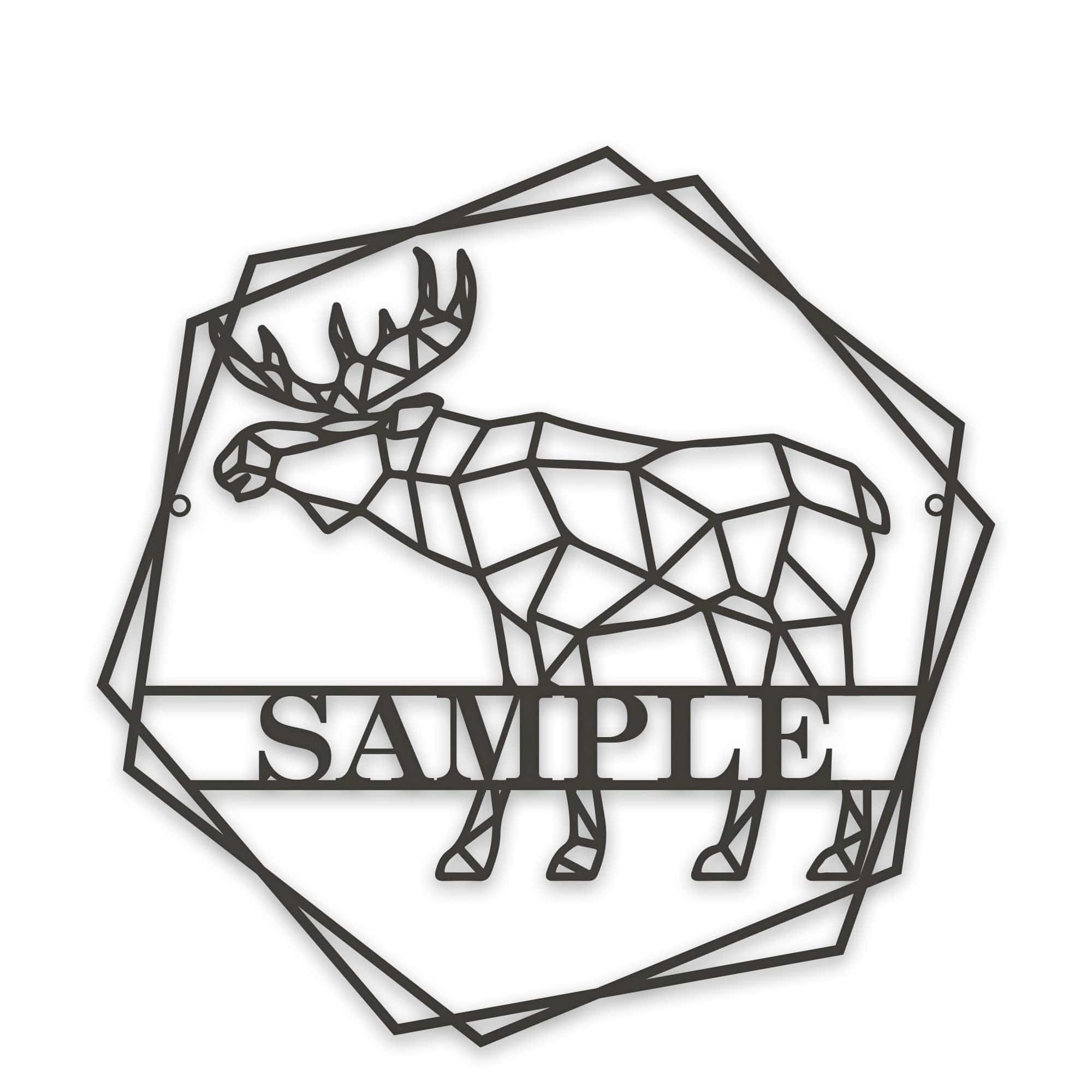 Personalized Geometrix Moose Metal Sign