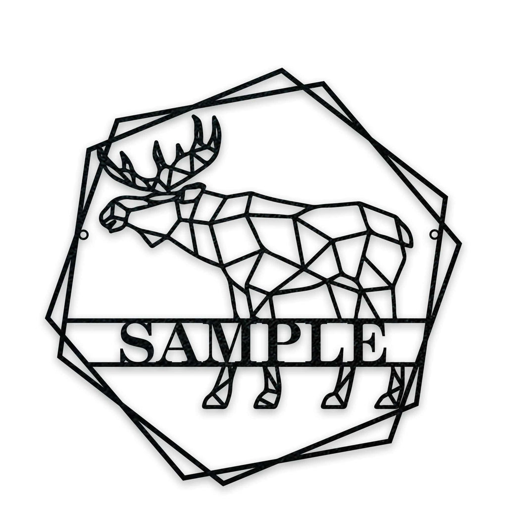 Personalized Geometrix Moose Metal Sign