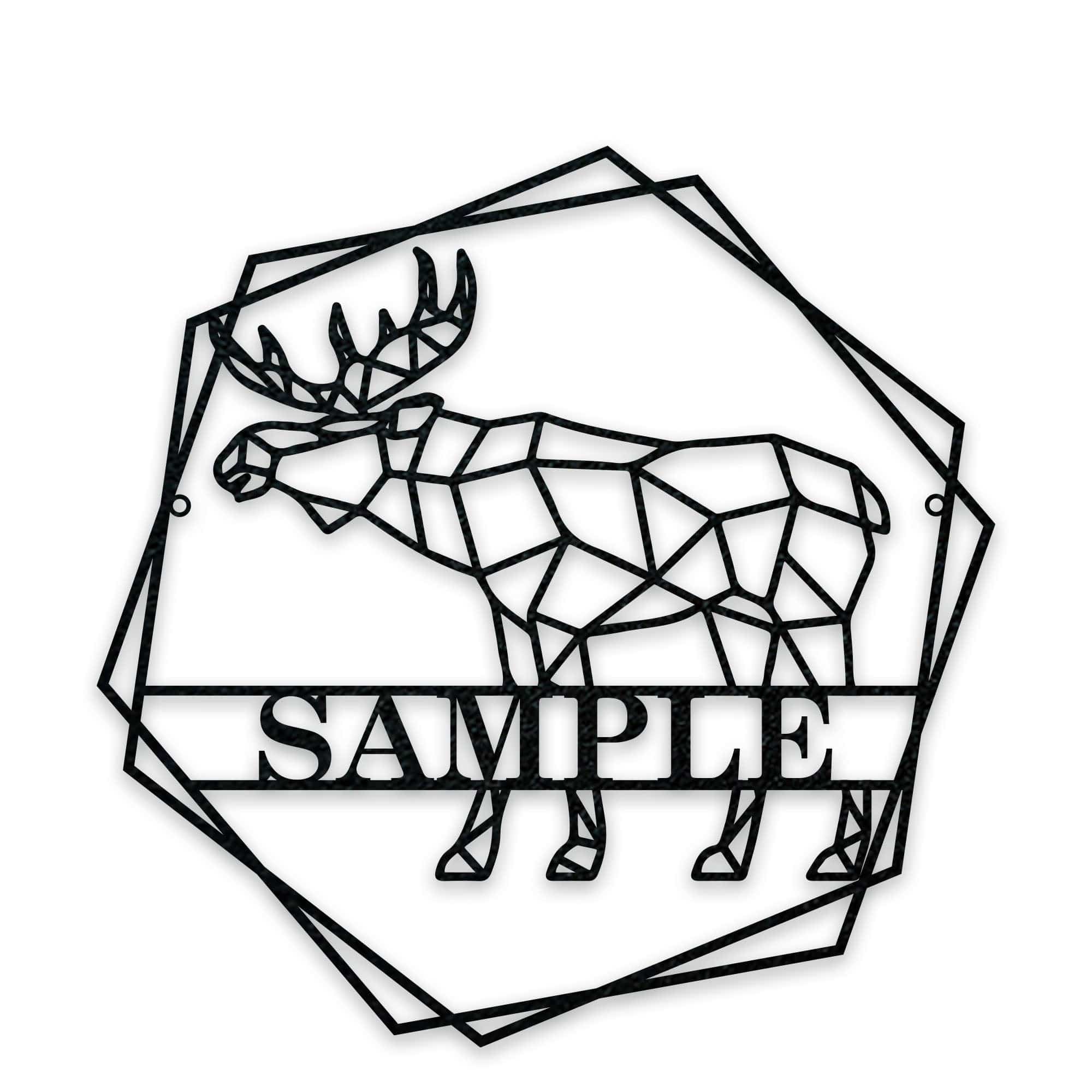 Personalized Geometrix Moose Metal Sign