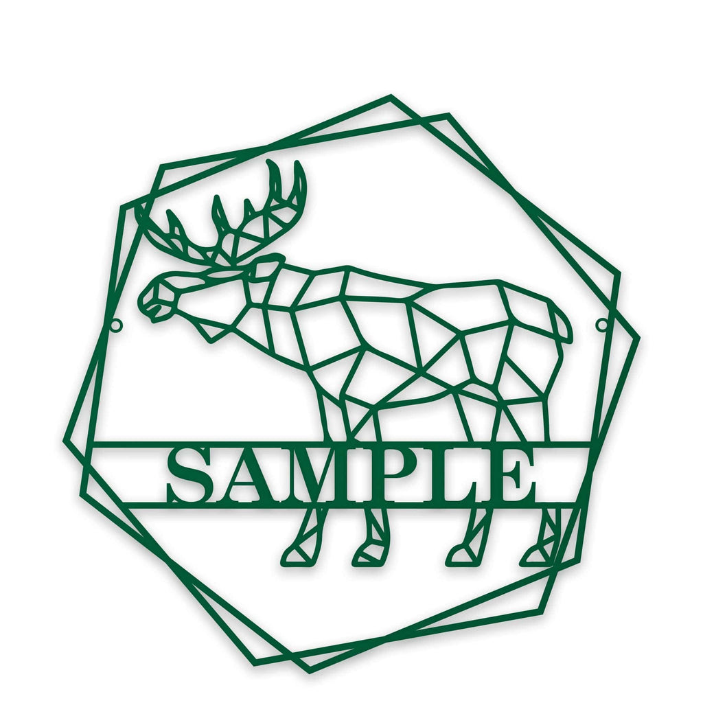 Personalized Geometrix Moose Metal Sign