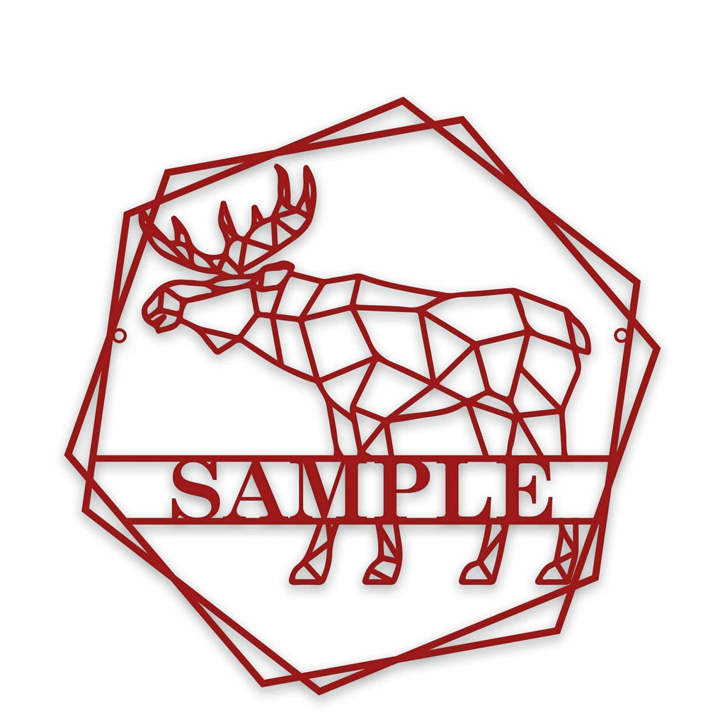 Personalized Geometrix Moose Metal Sign