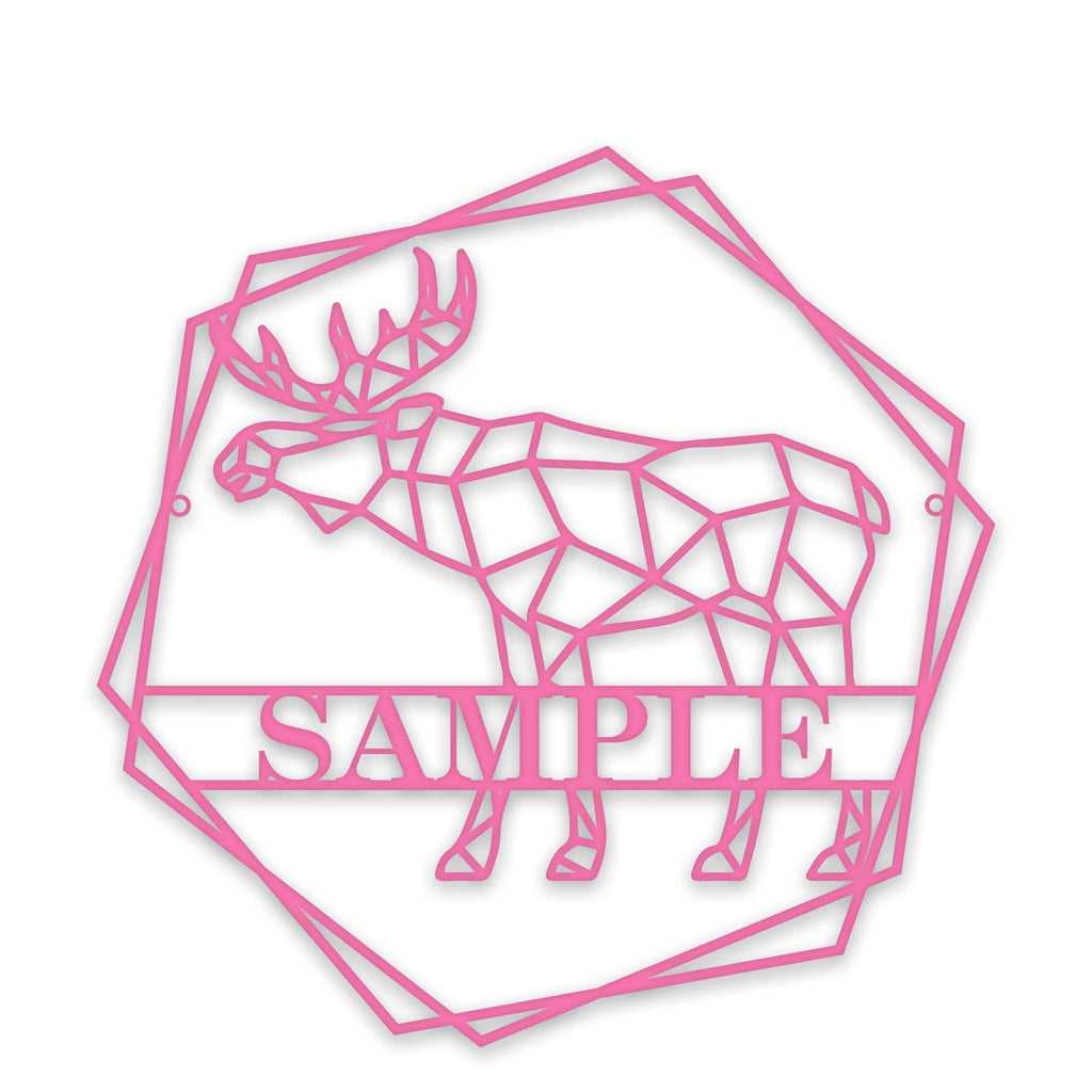 Personalized Geometrix Moose Metal Sign