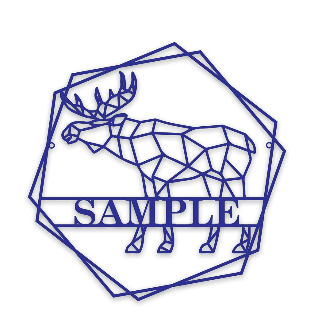Personalized Geometrix Moose Metal Sign