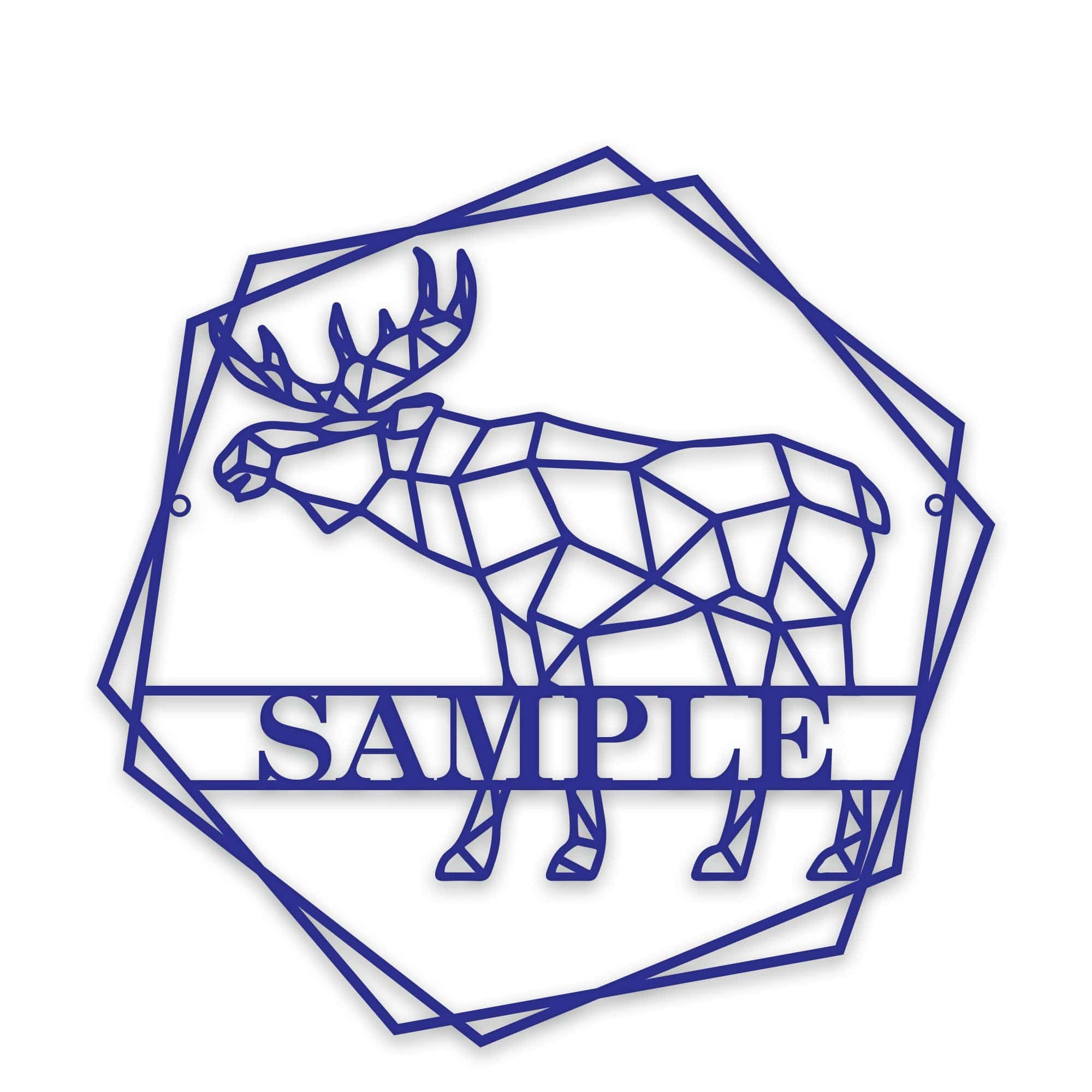 Personalized Geometrix Moose Metal Sign