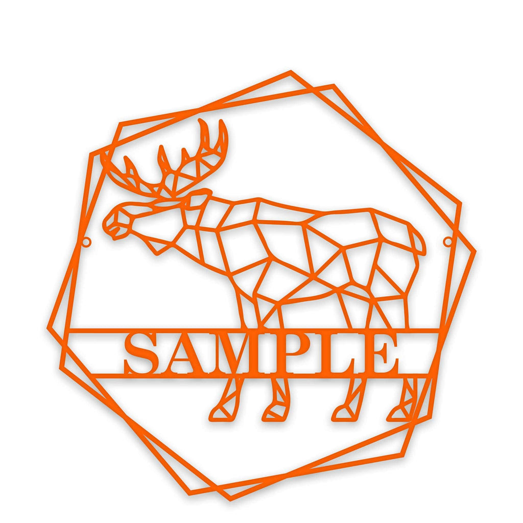 Personalized Geometrix Moose Metal Sign